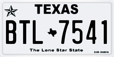 TX license plate BTL7541