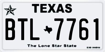 TX license plate BTL7761