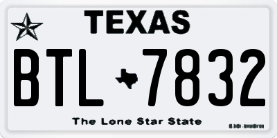 TX license plate BTL7832