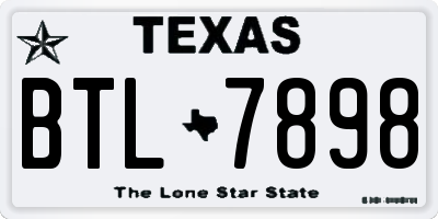 TX license plate BTL7898