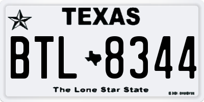 TX license plate BTL8344