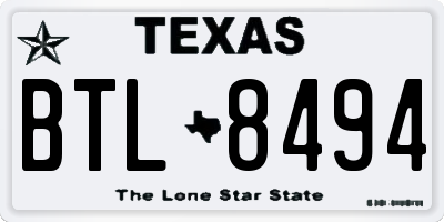 TX license plate BTL8494