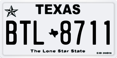 TX license plate BTL8711