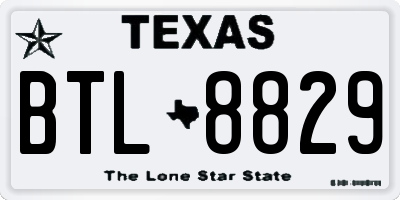 TX license plate BTL8829