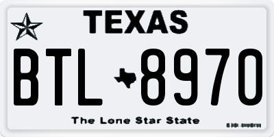 TX license plate BTL8970