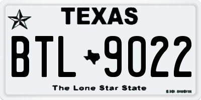 TX license plate BTL9022