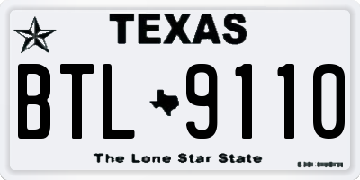 TX license plate BTL9110