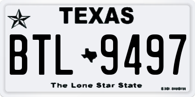 TX license plate BTL9497