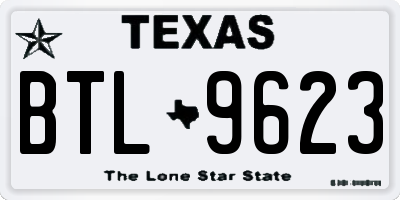 TX license plate BTL9623