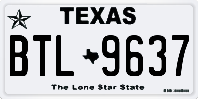 TX license plate BTL9637