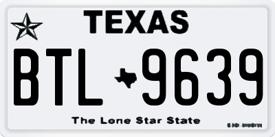 TX license plate BTL9639