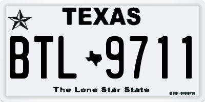 TX license plate BTL9711