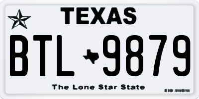 TX license plate BTL9879
