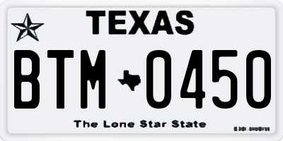 TX license plate BTM0450