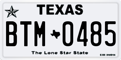 TX license plate BTM0485
