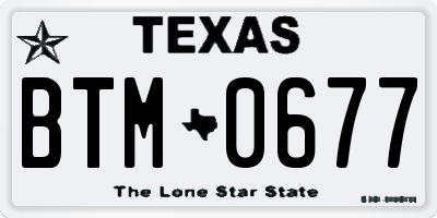 TX license plate BTM0677