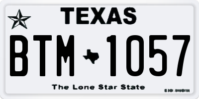 TX license plate BTM1057