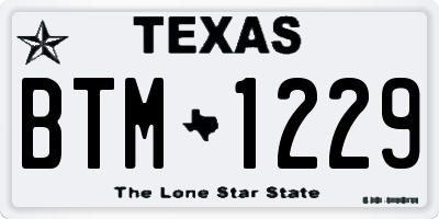 TX license plate BTM1229