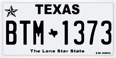 TX license plate BTM1373