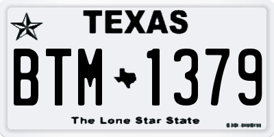 TX license plate BTM1379