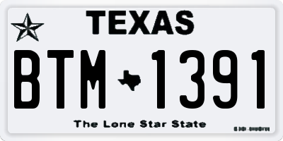 TX license plate BTM1391