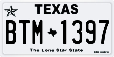 TX license plate BTM1397