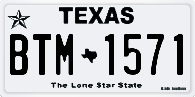 TX license plate BTM1571
