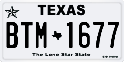 TX license plate BTM1677