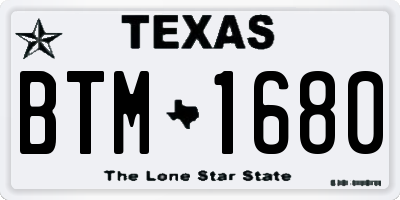 TX license plate BTM1680