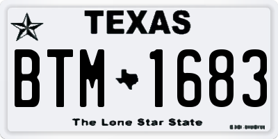 TX license plate BTM1683