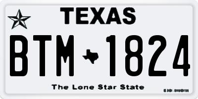 TX license plate BTM1824