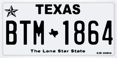 TX license plate BTM1864