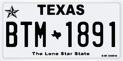 TX license plate BTM1891