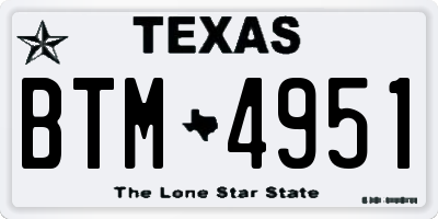 TX license plate BTM4951