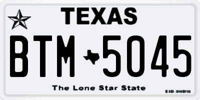 TX license plate BTM5045