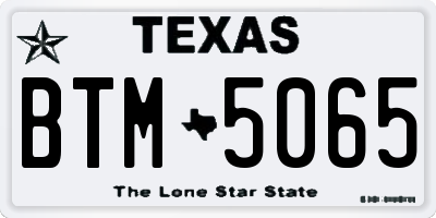 TX license plate BTM5065