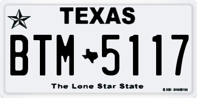 TX license plate BTM5117