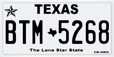 TX license plate BTM5268