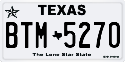 TX license plate BTM5270