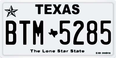 TX license plate BTM5285