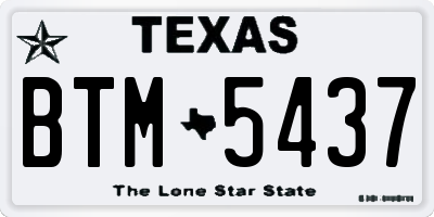 TX license plate BTM5437