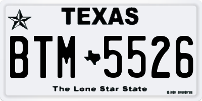TX license plate BTM5526