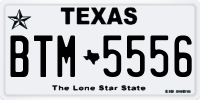 TX license plate BTM5556