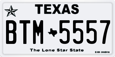 TX license plate BTM5557
