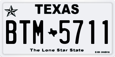TX license plate BTM5711