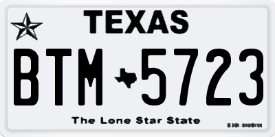 TX license plate BTM5723