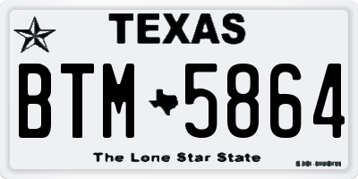 TX license plate BTM5864