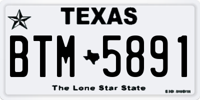 TX license plate BTM5891