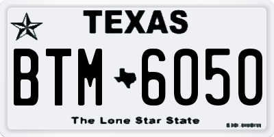 TX license plate BTM6050
