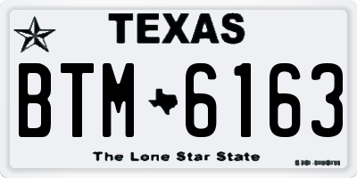 TX license plate BTM6163